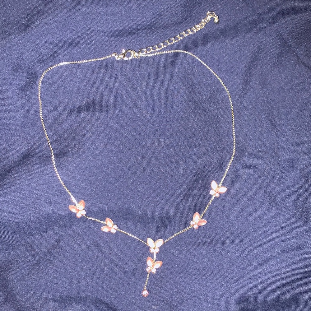 Pink Butterfly Necklace